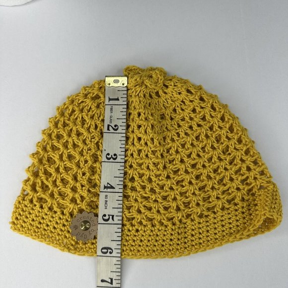 Handmade New Clem Hobbii Rainbow Turkish‎ Cotton Yellow Knit Beanie- Adult S/M - Picture 8 of 10
